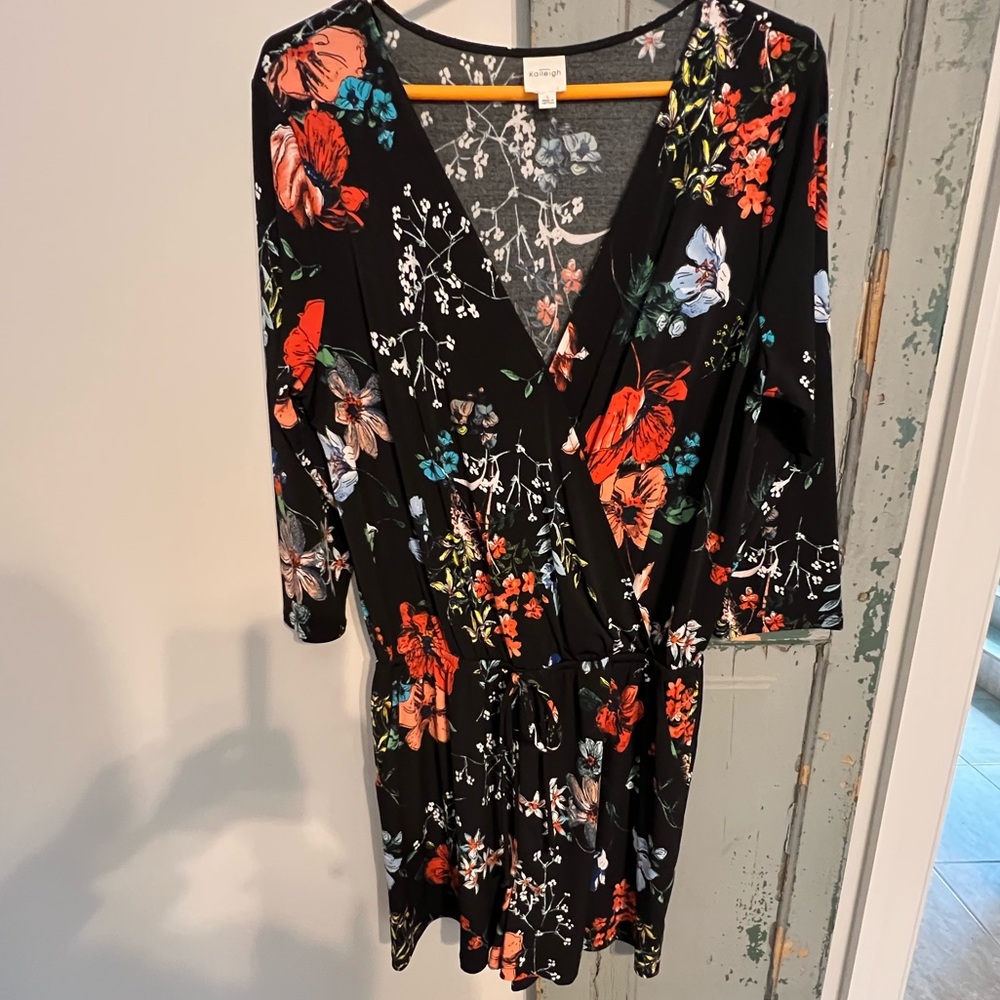 Black floral romper